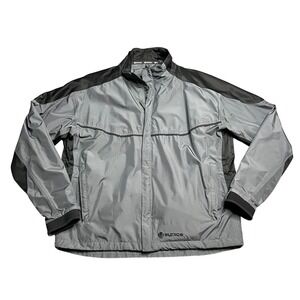Sunice Typhoon Men's Large Gray Black Golf Rain‎ Jacket Waterproof Full Zip Mesh
